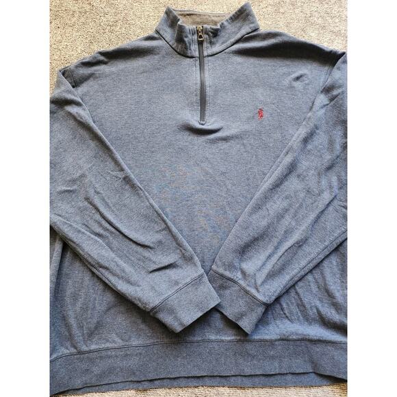 Polo Ralph Lauren Mens XL Blue 1/4 Zip Lightweight Buttery Soft Pullover Preppy - Picture 1 of 8